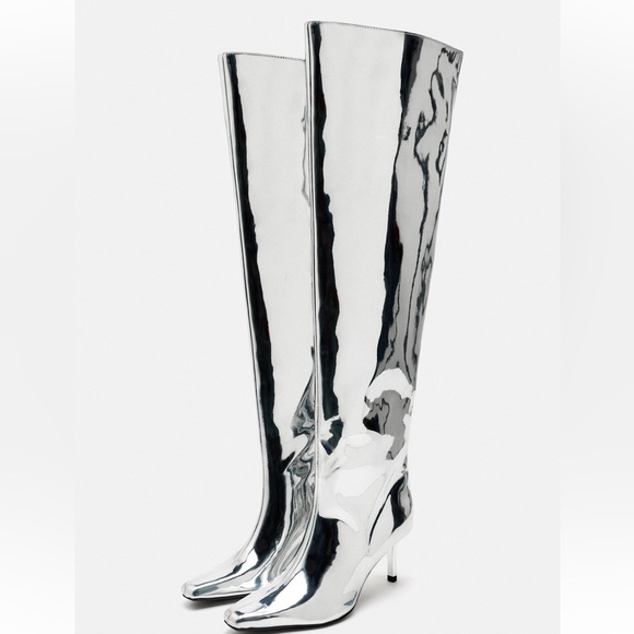 Zara metallic over knee boots🔥🔥🔥 - Picture 4 of 7